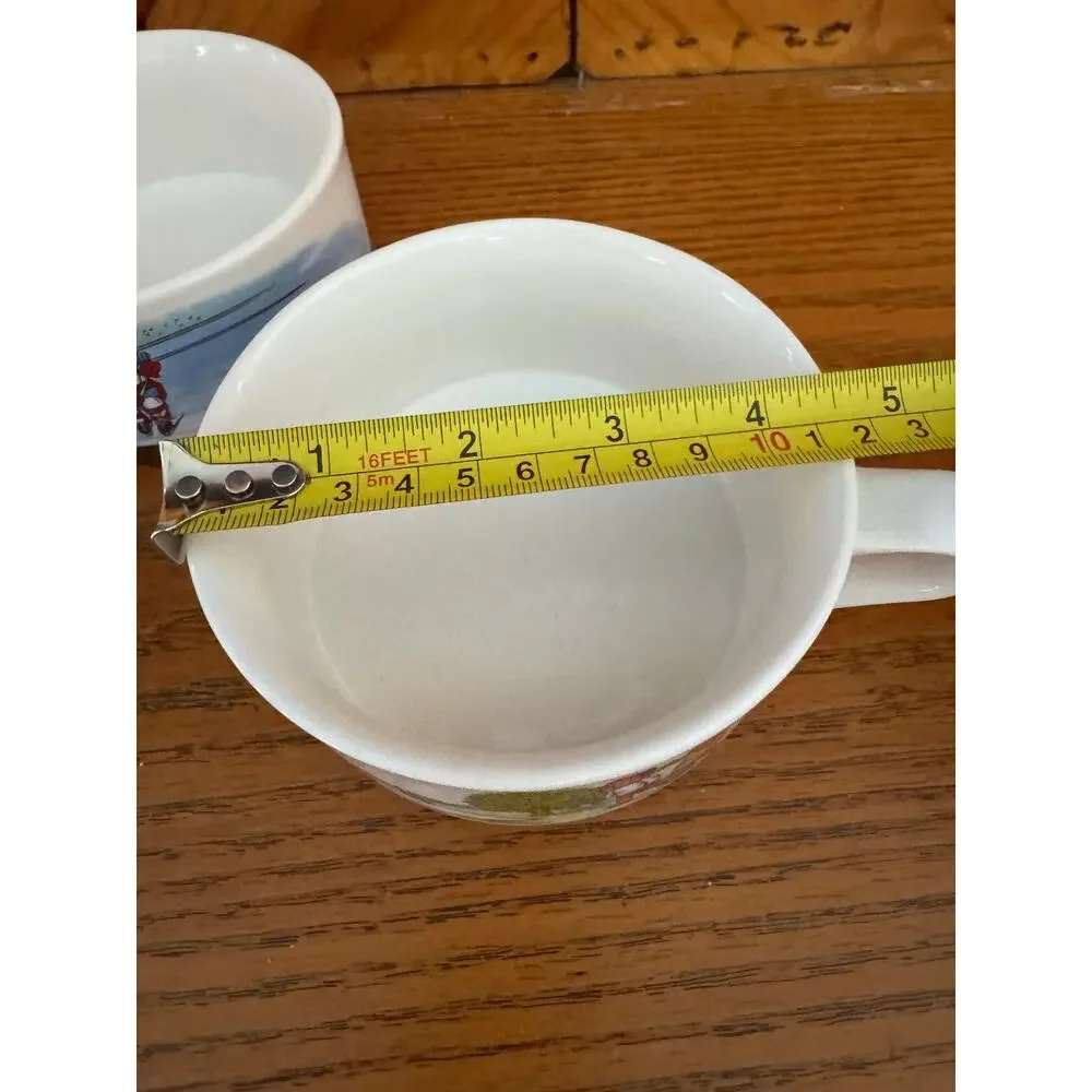 Vintage Campbell’s Soup Kids Stackable Mug Bowl Set of 3 Cartoon Scene Hockey - Picture 10 of 10